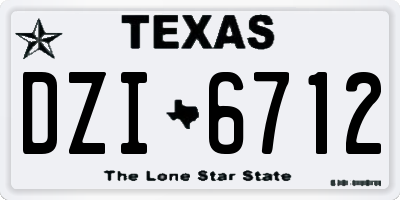 TX license plate DZI6712