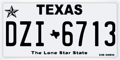 TX license plate DZI6713