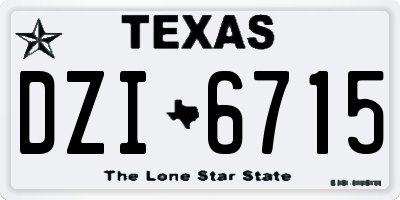 TX license plate DZI6715