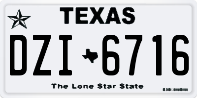 TX license plate DZI6716
