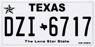 TX license plate DZI6717