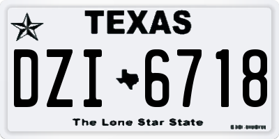 TX license plate DZI6718
