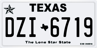 TX license plate DZI6719