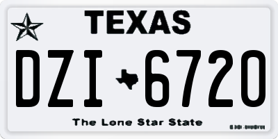 TX license plate DZI6720