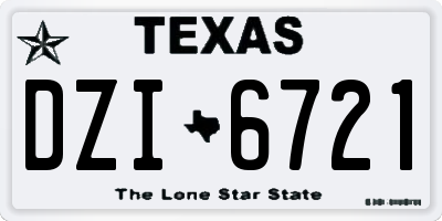 TX license plate DZI6721