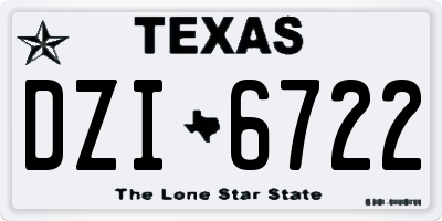 TX license plate DZI6722