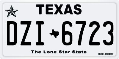 TX license plate DZI6723