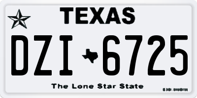 TX license plate DZI6725