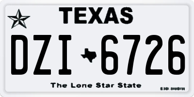 TX license plate DZI6726