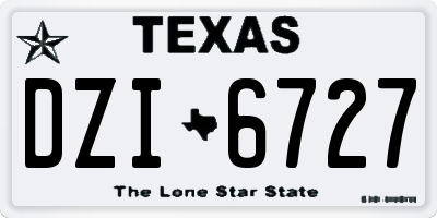 TX license plate DZI6727