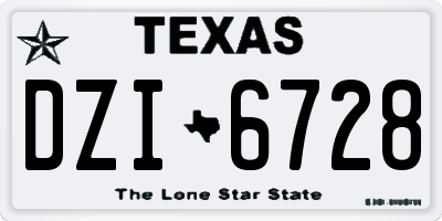TX license plate DZI6728