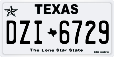 TX license plate DZI6729