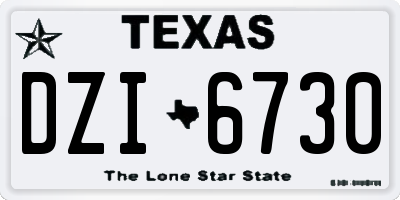 TX license plate DZI6730