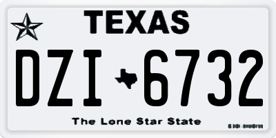 TX license plate DZI6732