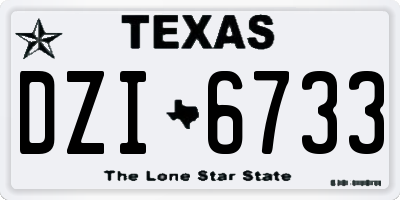 TX license plate DZI6733