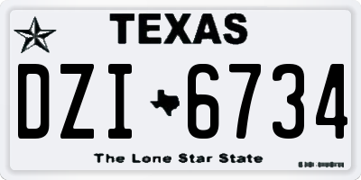 TX license plate DZI6734