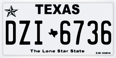 TX license plate DZI6736