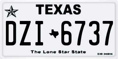 TX license plate DZI6737