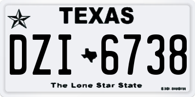 TX license plate DZI6738