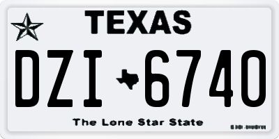 TX license plate DZI6740