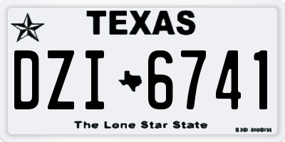 TX license plate DZI6741