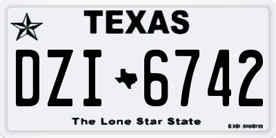 TX license plate DZI6742