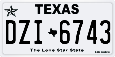 TX license plate DZI6743