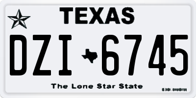 TX license plate DZI6745