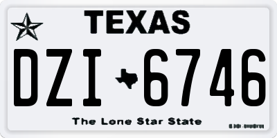 TX license plate DZI6746