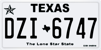 TX license plate DZI6747