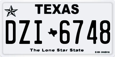 TX license plate DZI6748