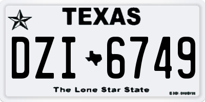 TX license plate DZI6749