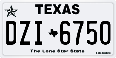 TX license plate DZI6750