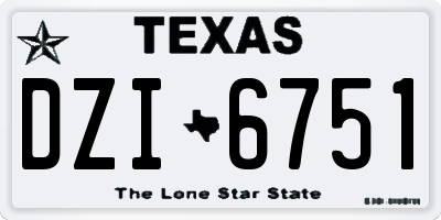 TX license plate DZI6751