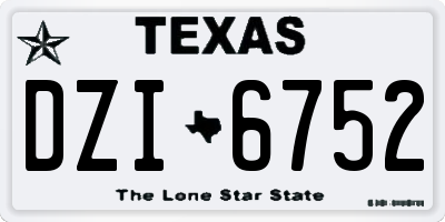 TX license plate DZI6752