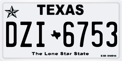 TX license plate DZI6753
