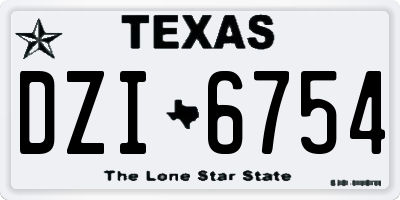 TX license plate DZI6754