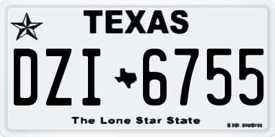 TX license plate DZI6755