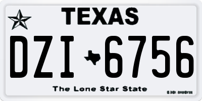 TX license plate DZI6756