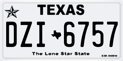 TX license plate DZI6757
