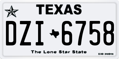 TX license plate DZI6758