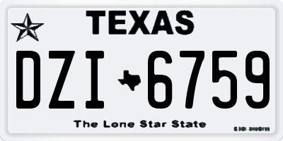TX license plate DZI6759
