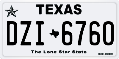 TX license plate DZI6760