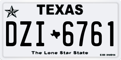 TX license plate DZI6761