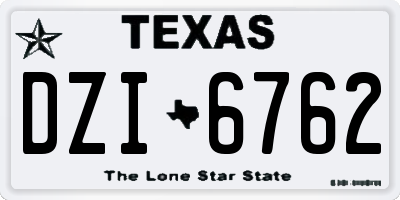 TX license plate DZI6762
