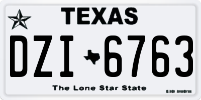 TX license plate DZI6763