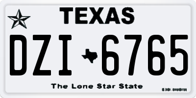 TX license plate DZI6765