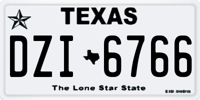 TX license plate DZI6766