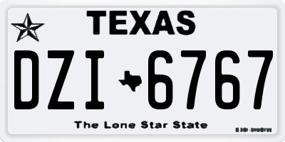 TX license plate DZI6767