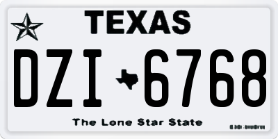 TX license plate DZI6768